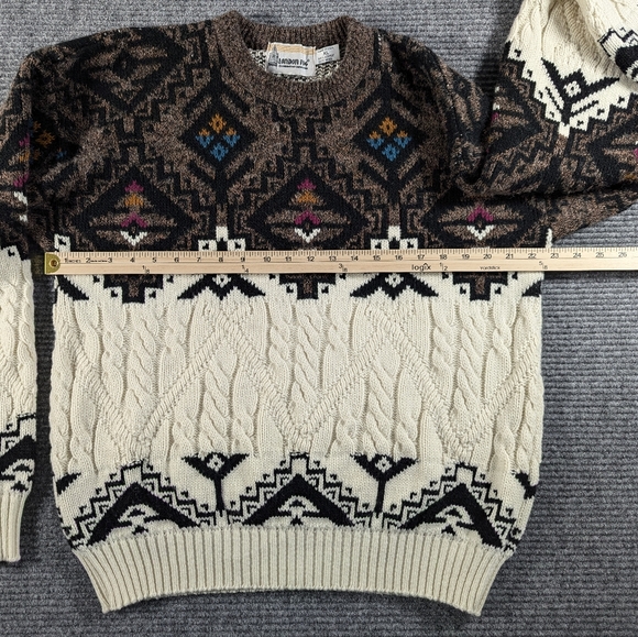 VTG Wool Blend Sweater Mens XL Grandpa Made In USA, Cabincore, Fisherman - Picture 8 of 14